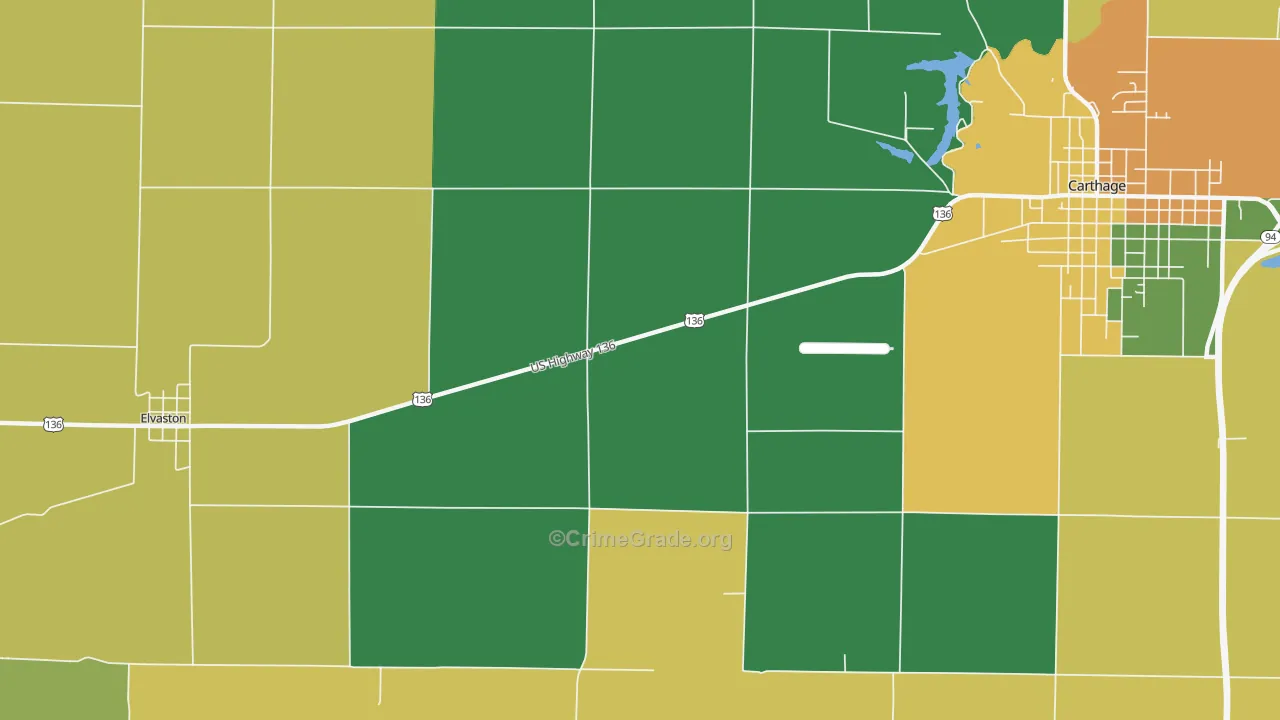 Adrian, IL Map of Theft Rates