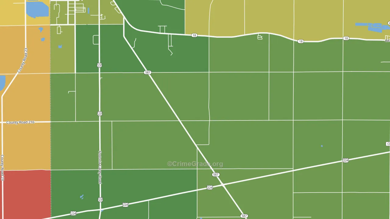 Adrian, OH Map of Theft Rates