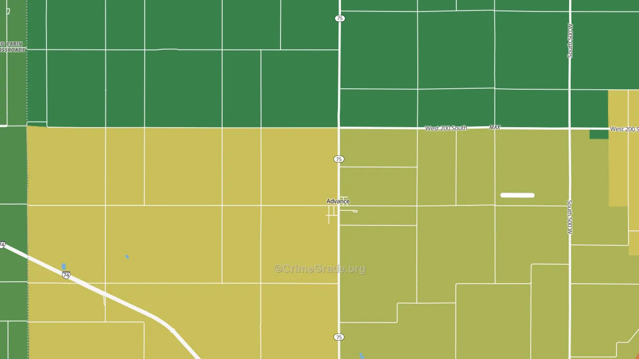 Advance, IN Map of Theft Rates