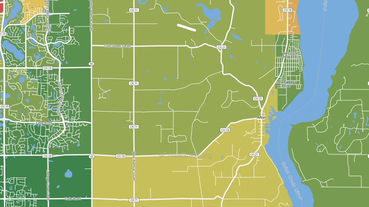 Afton, MN Map of Theft Rates
