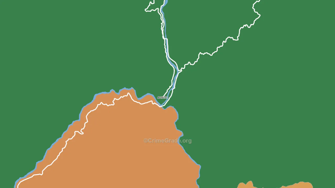 Agness, OR Map of Theft Rates