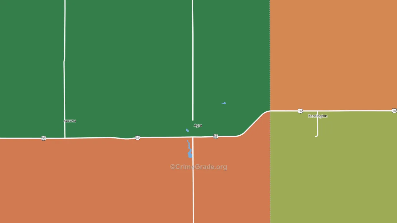 Agra, KS Map of Theft Rates