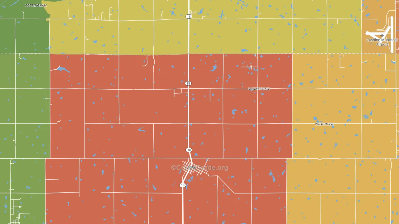 Agra, OK Map of Theft Rates