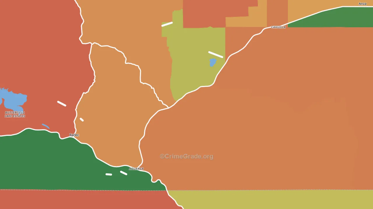Aguanga, CA Map of Theft Rates