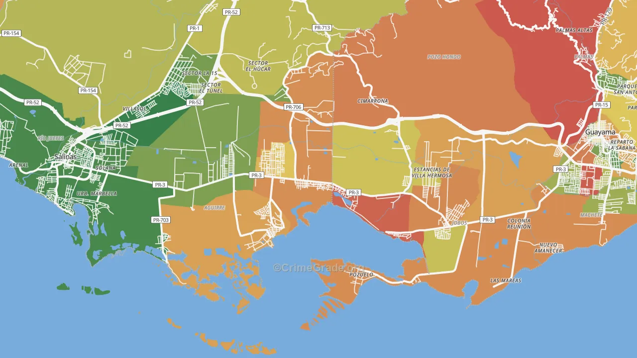 Aguirre, PR Map of Theft Rates