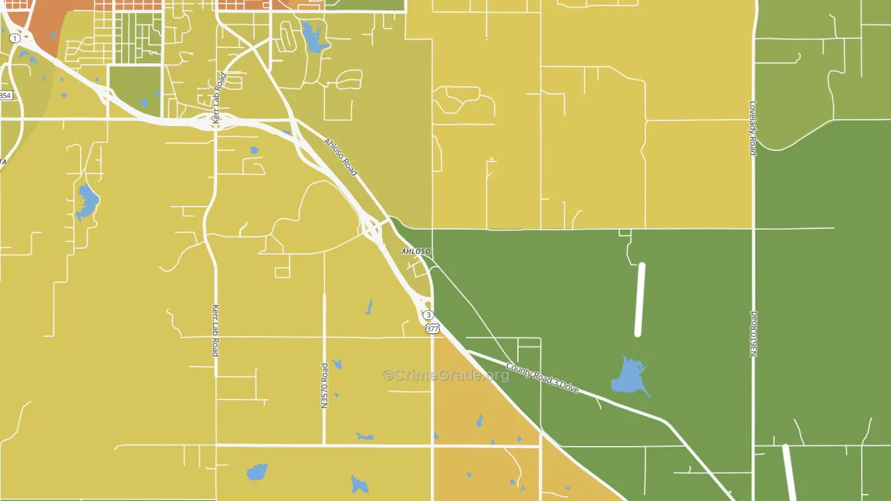 Ahloso, OK Map of Theft Rates