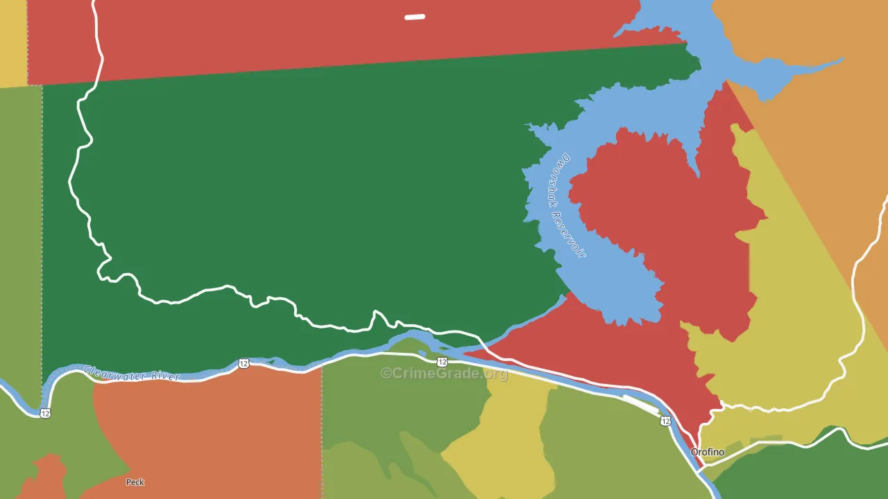 Ahsahka, ID Map of Theft Rates