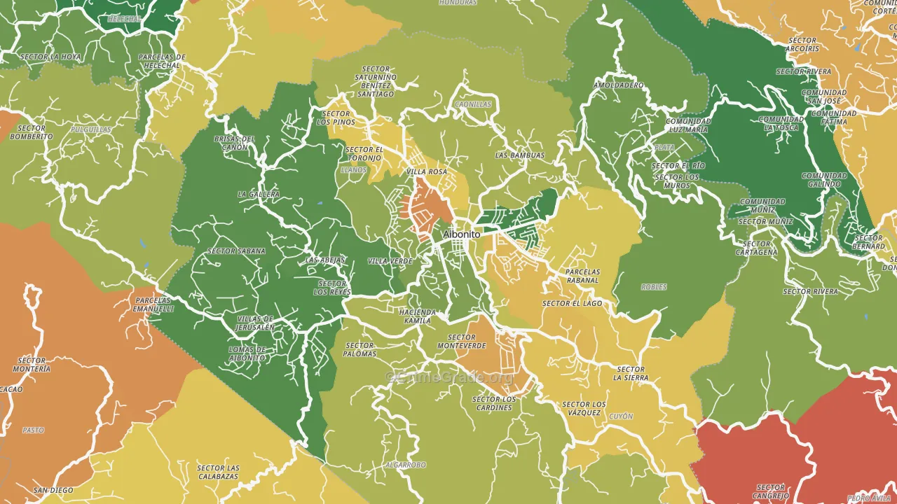 Aibonito Municipio, PR Map of Theft Rates
