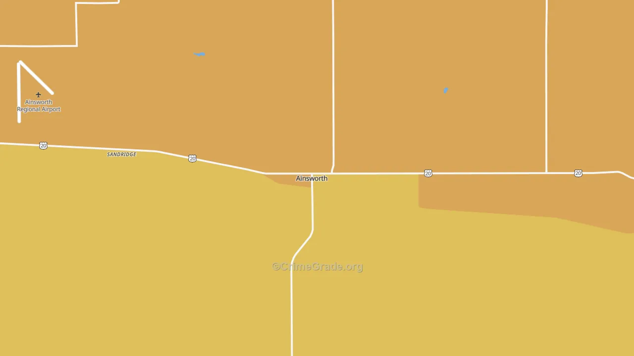 Ainsworth, NE Map of Theft Rates