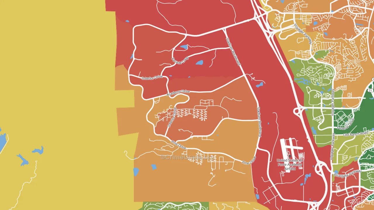 Air Force Academy, CO Map of Theft Rates