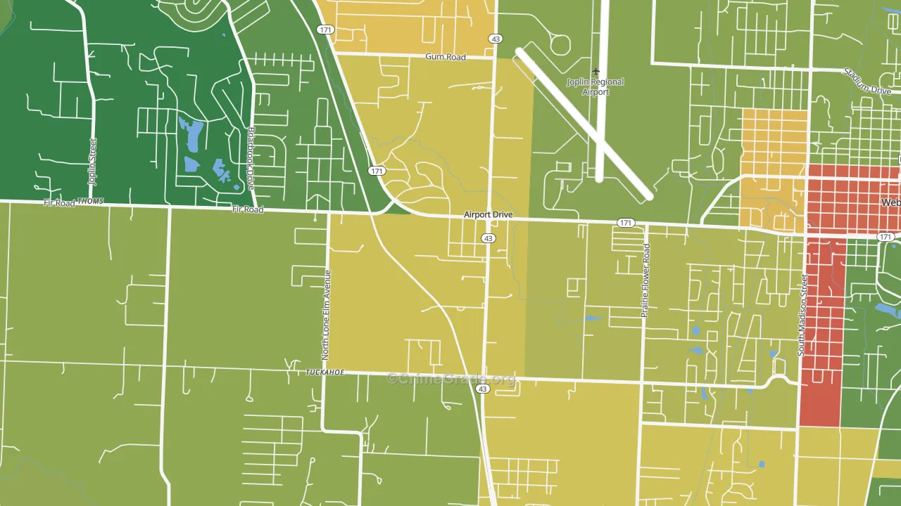Airport Drive, MO Map of Theft Rates
