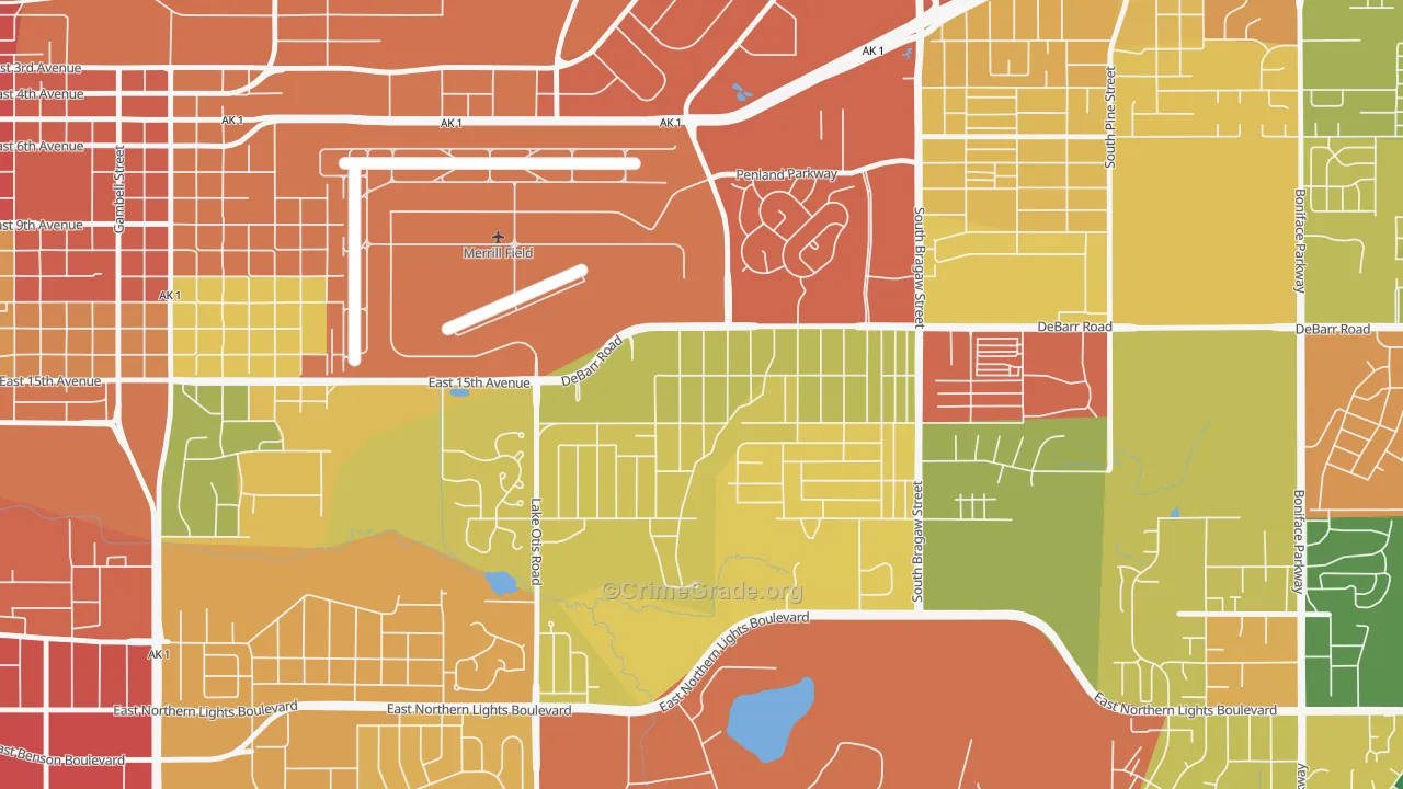 Airport Heights, Anchorage, AK Map of Theft Rates