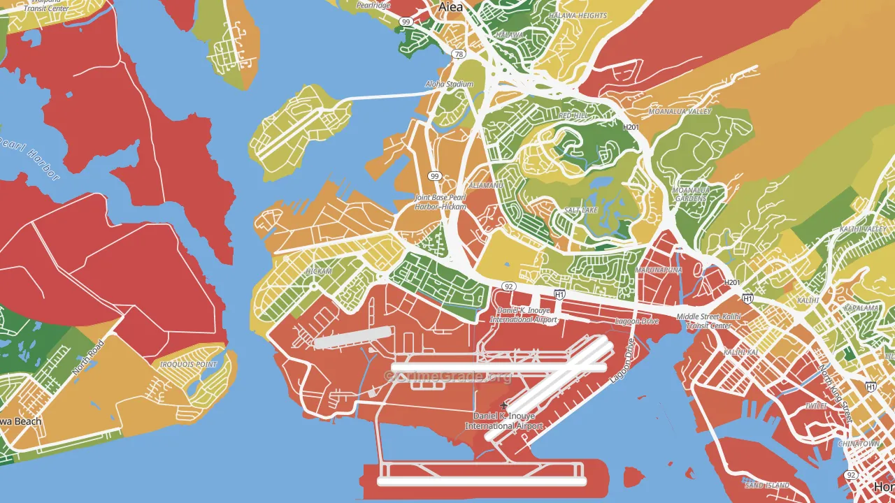 Airport, Honolulu, HI Map of Theft Rates