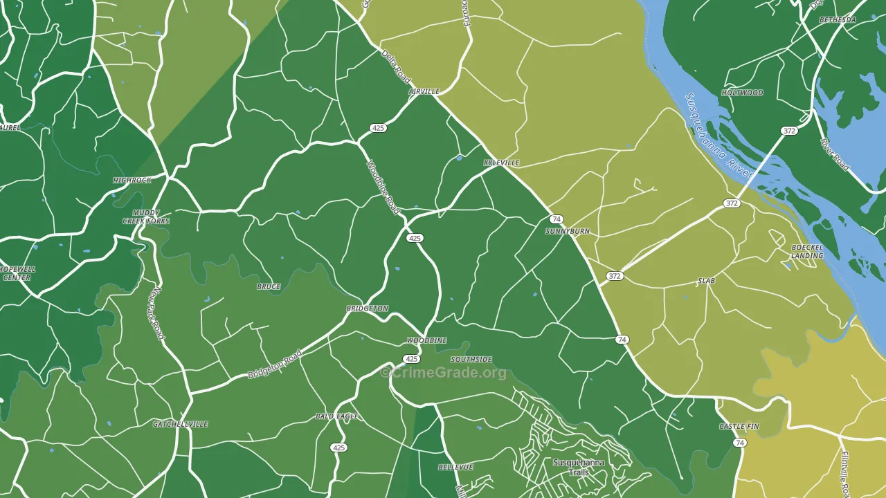 Airville, PA Map of Theft Rates