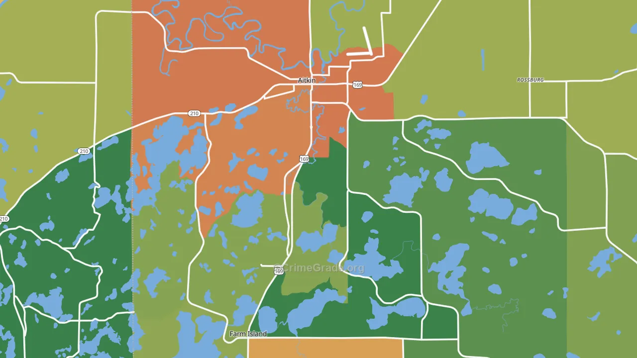 Aitkin, MN Map of Theft Rates