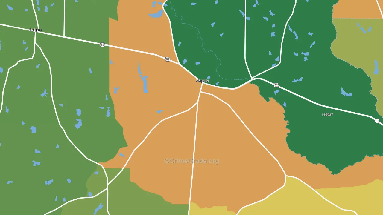 Alapaha, GA Map of Theft Rates