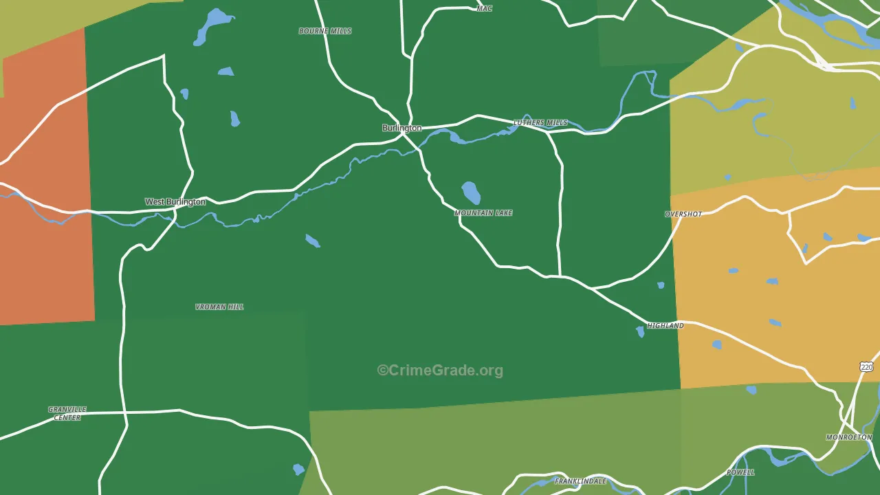 Alba, PA Map of Theft Rates