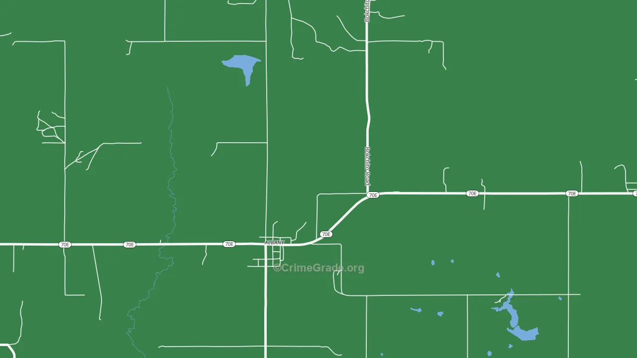 Albany, OK Map of Theft Rates