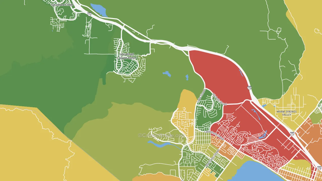 Alberhill, CA Map of Theft Rates