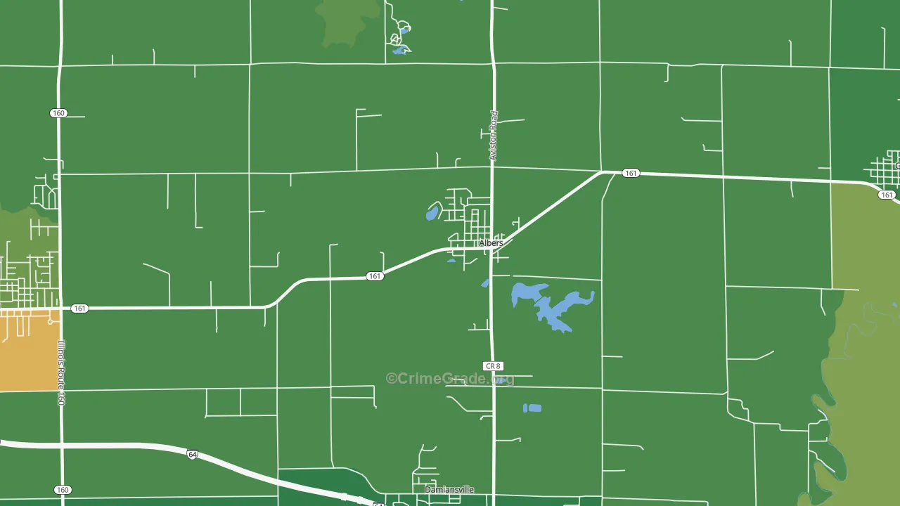 Albers, IL Map of Theft Rates