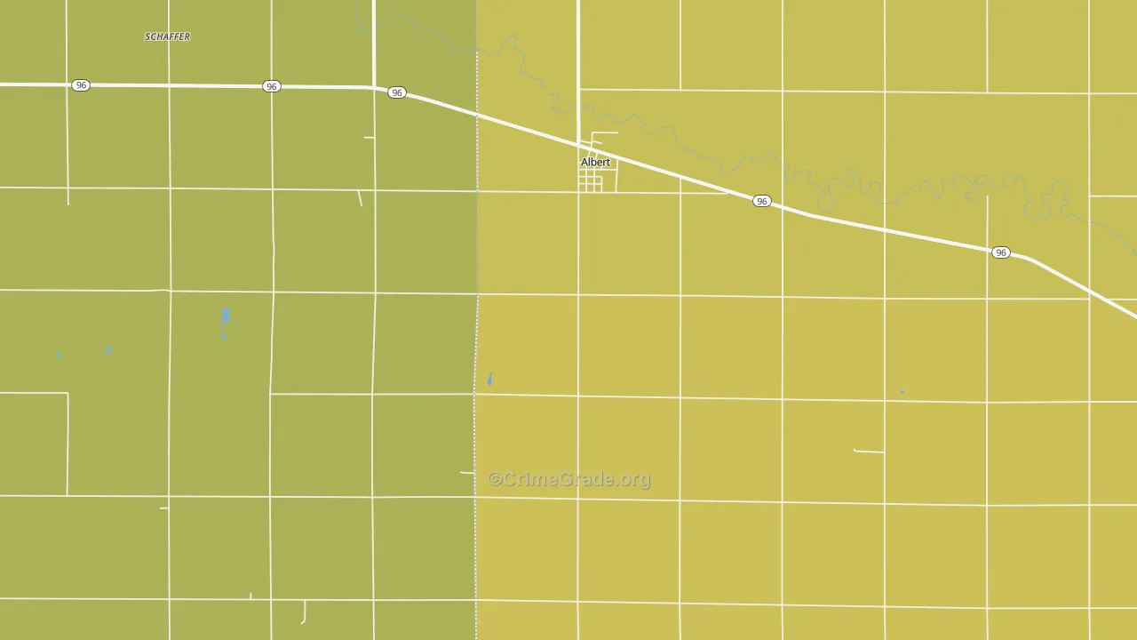 Albert, KS Map of Theft Rates