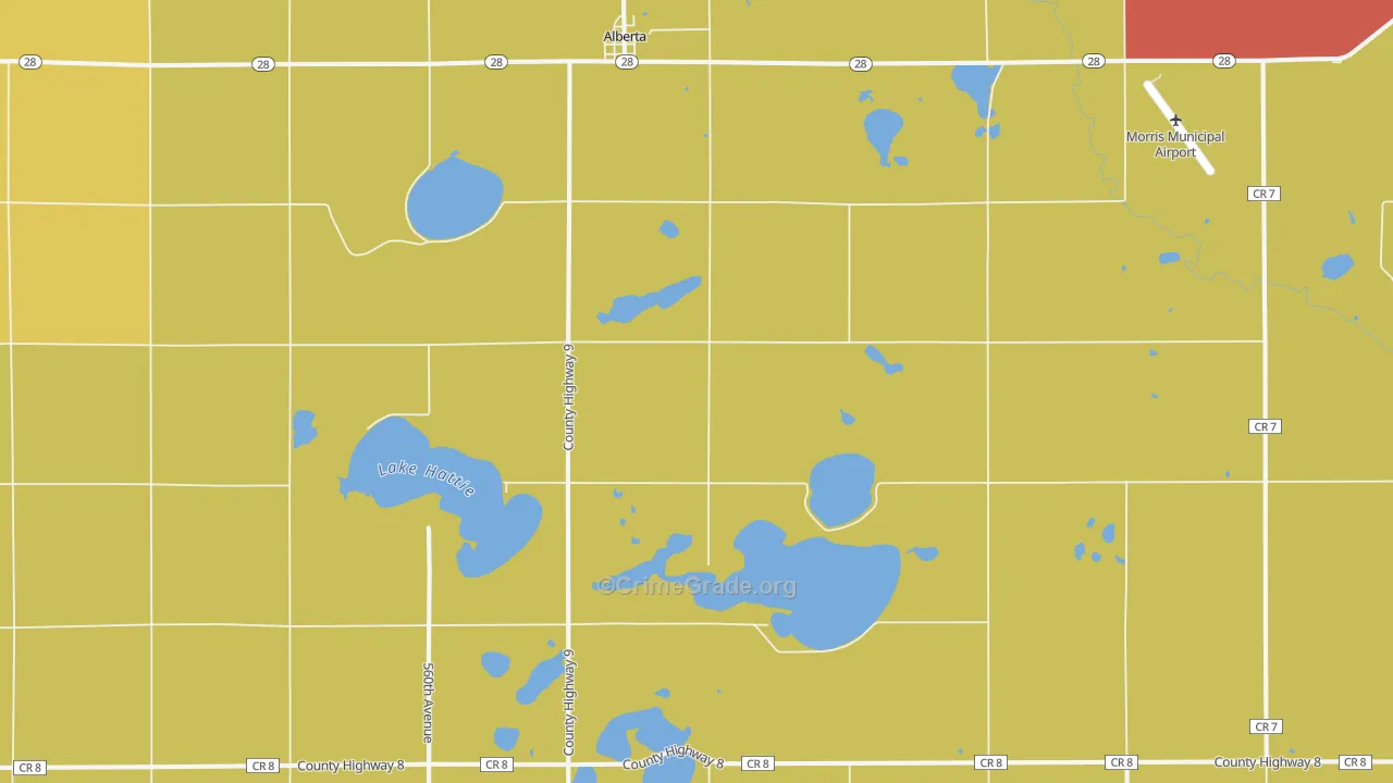 Alberta, MN Map of Theft Rates