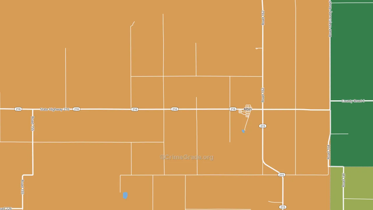Albin, WY Map of Theft Rates
