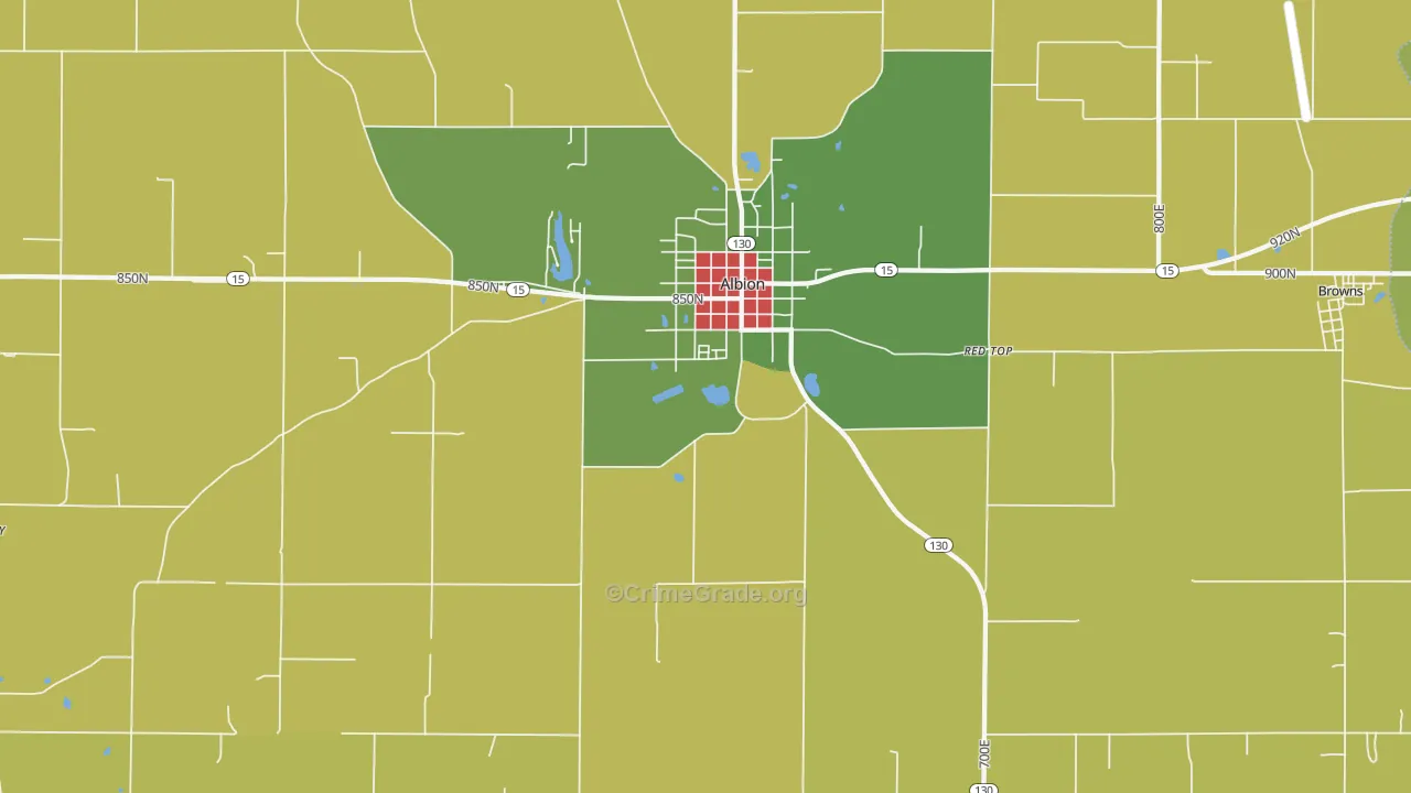 Albion, IL Map of Theft Rates