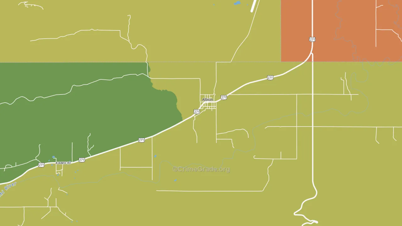 Albion, OK Map of Theft Rates