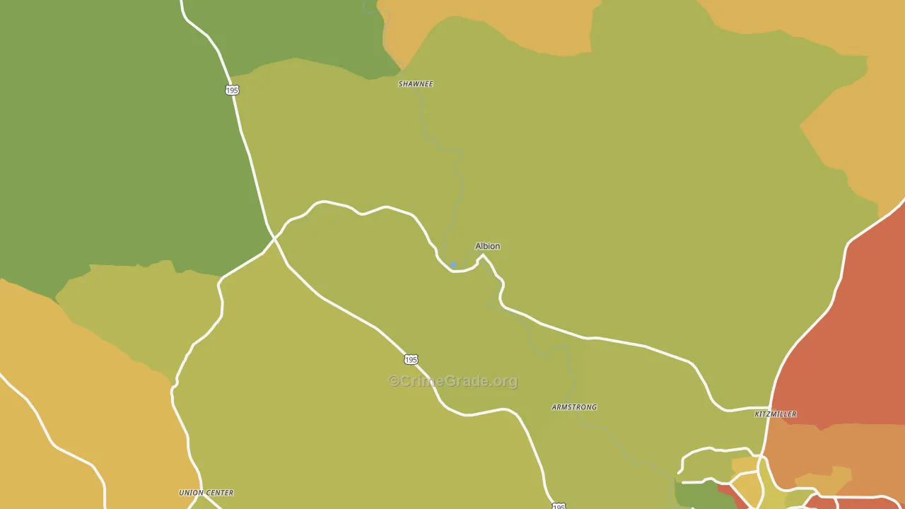 Albion, WA Map of Theft Rates