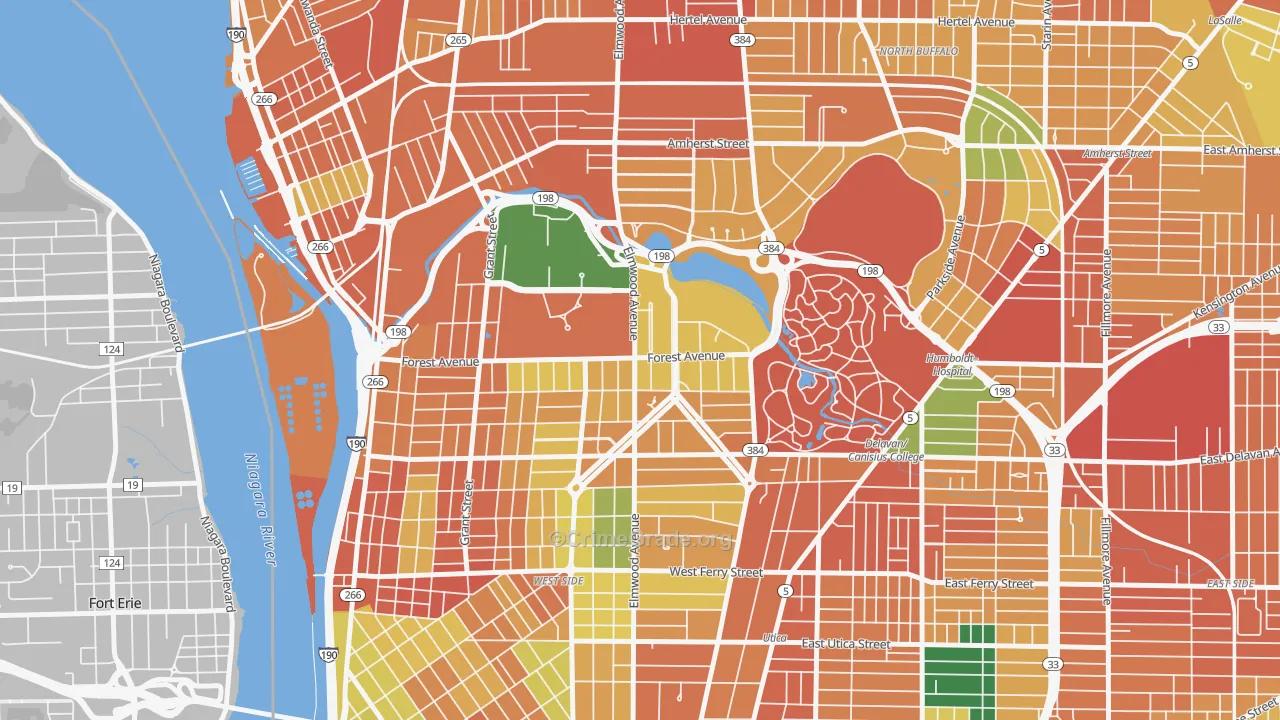 Albright, Buffalo, NY Map of Theft Rates