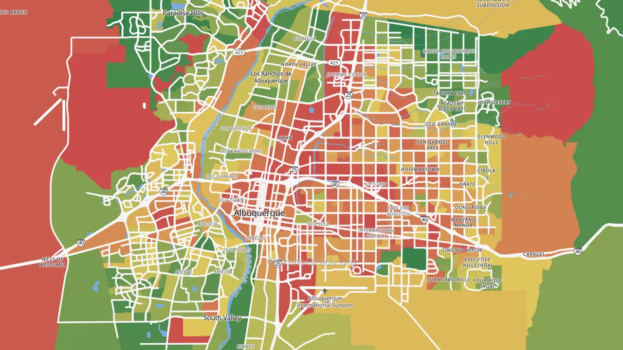 Albuquerque, NM Map of Theft Rates