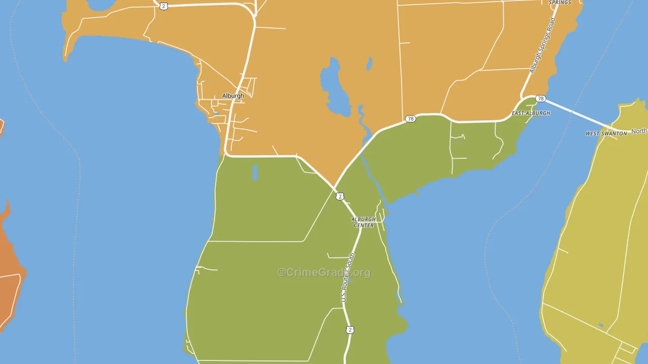 Alburg Center, VT Map of Theft Rates