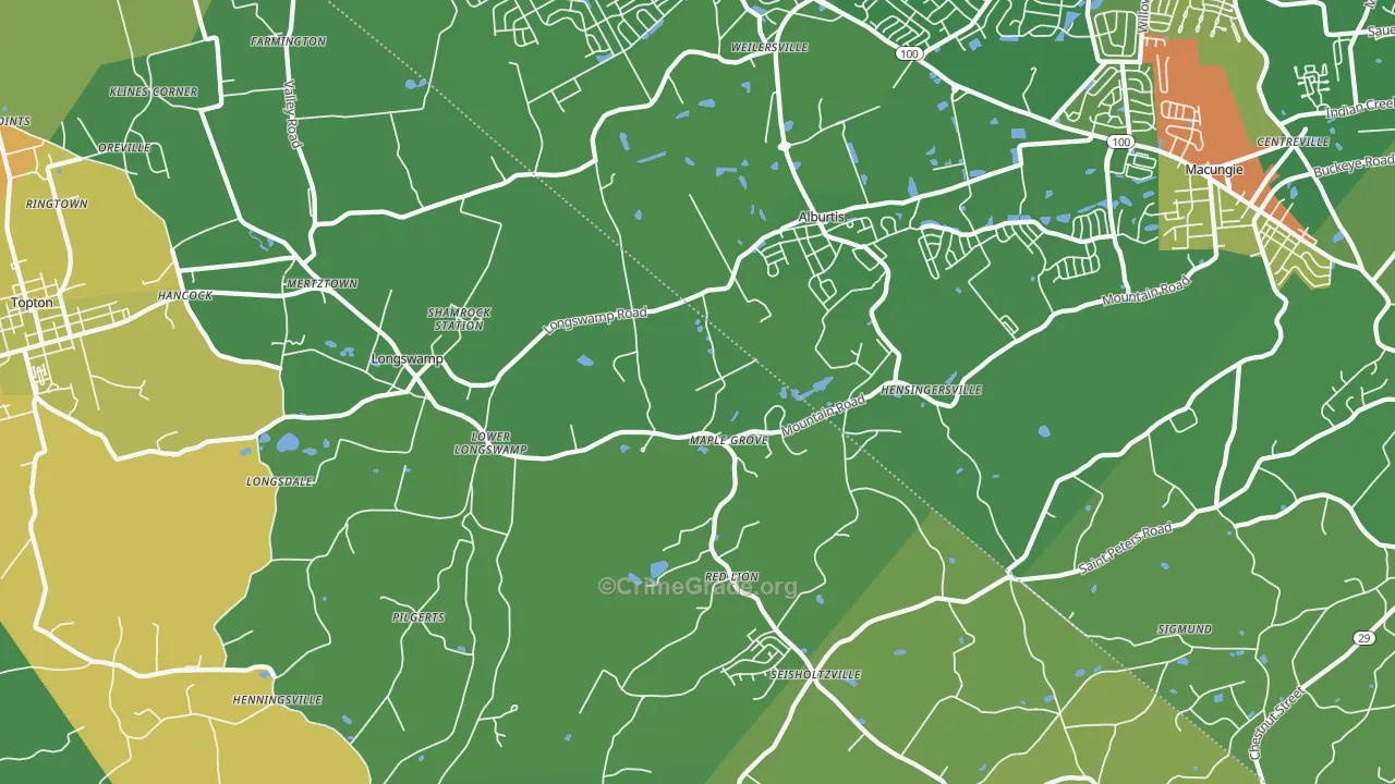 Alburtis, PA Map of Theft Rates