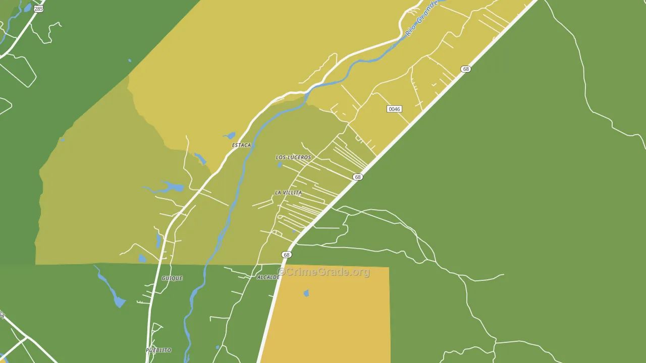 Alcalde, NM Map of Theft Rates
