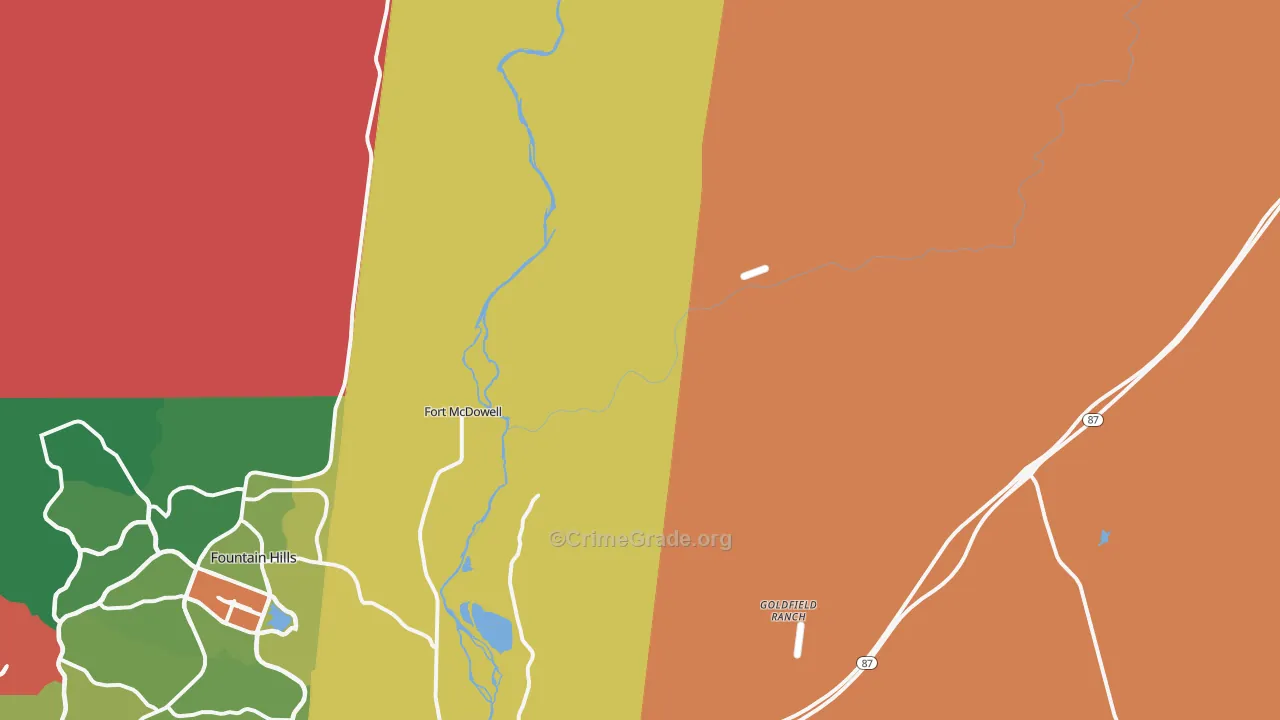 Alchesay Flat, AZ Map of Theft Rates