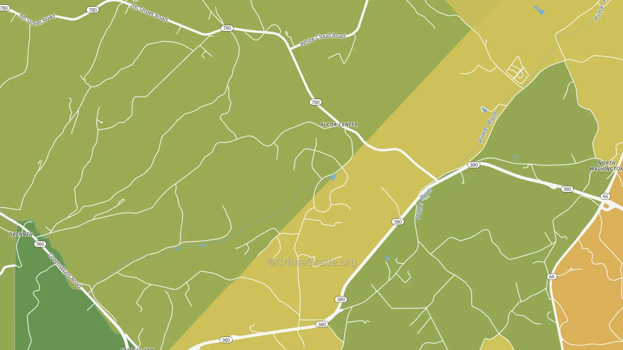 Alcoa Center, PA Map of Theft Rates