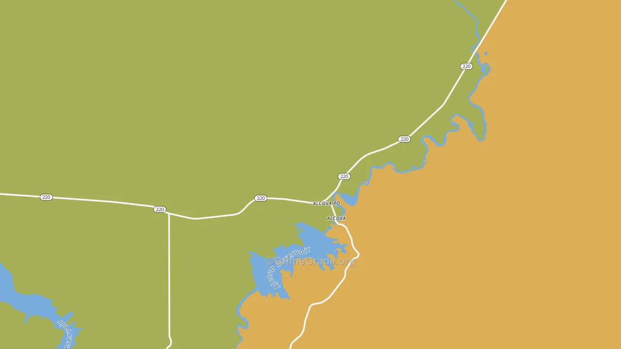 Alcova, WY Map of Theft Rates