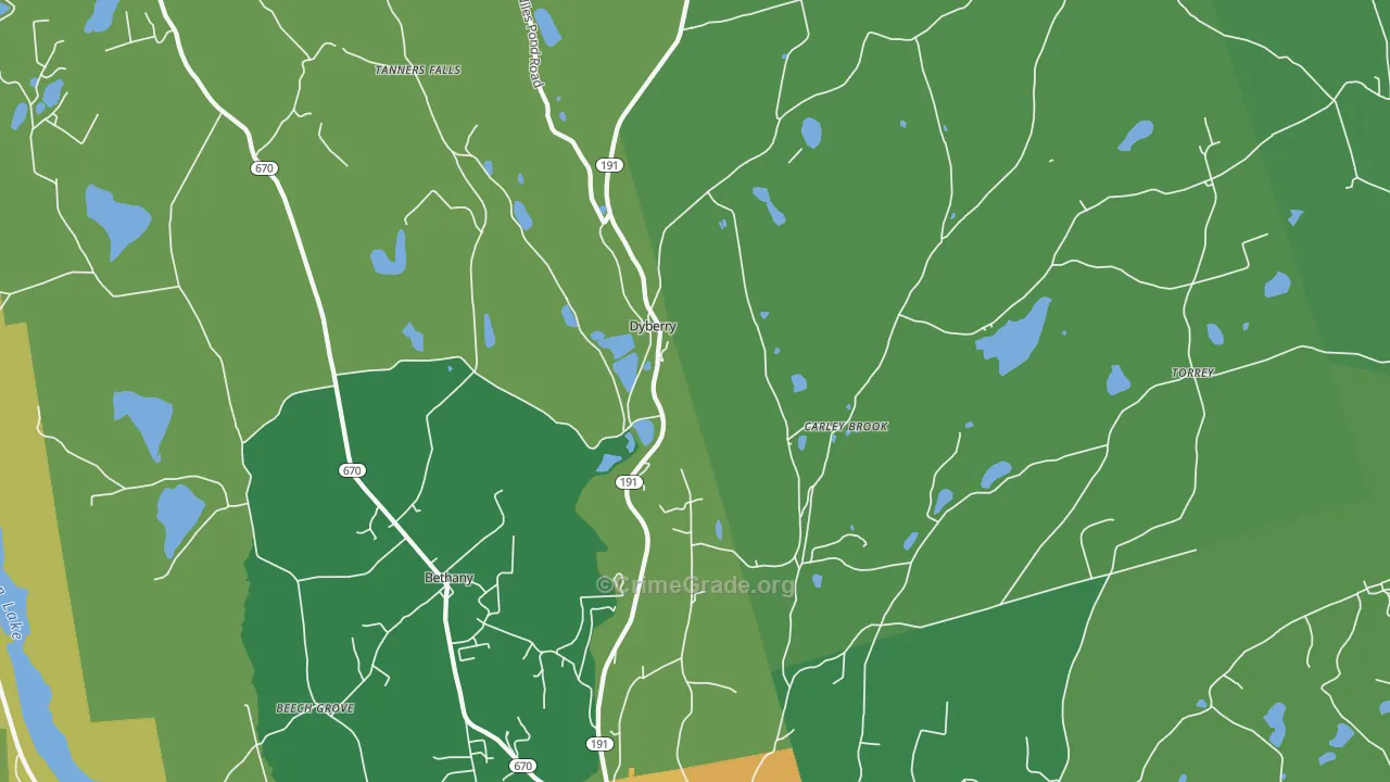 Aldenville, PA Map of Theft Rates