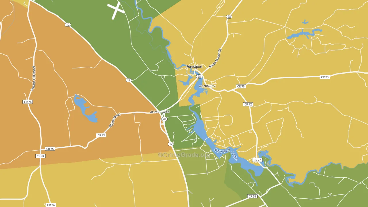 Alder Creek, NY Map of Theft Rates