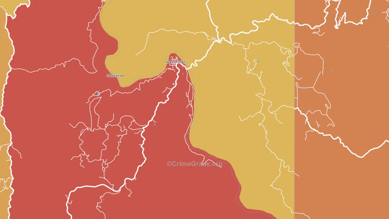 Alderpoint, CA Map of Theft Rates