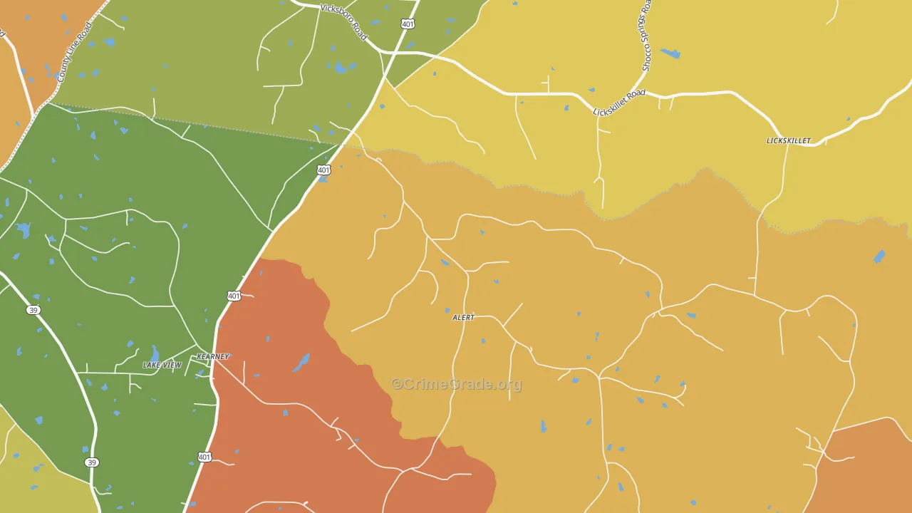 Alert, NC Map of Theft Rates