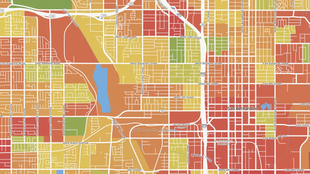 Alessandro, San Bernardino, CA Map of Theft Rates
