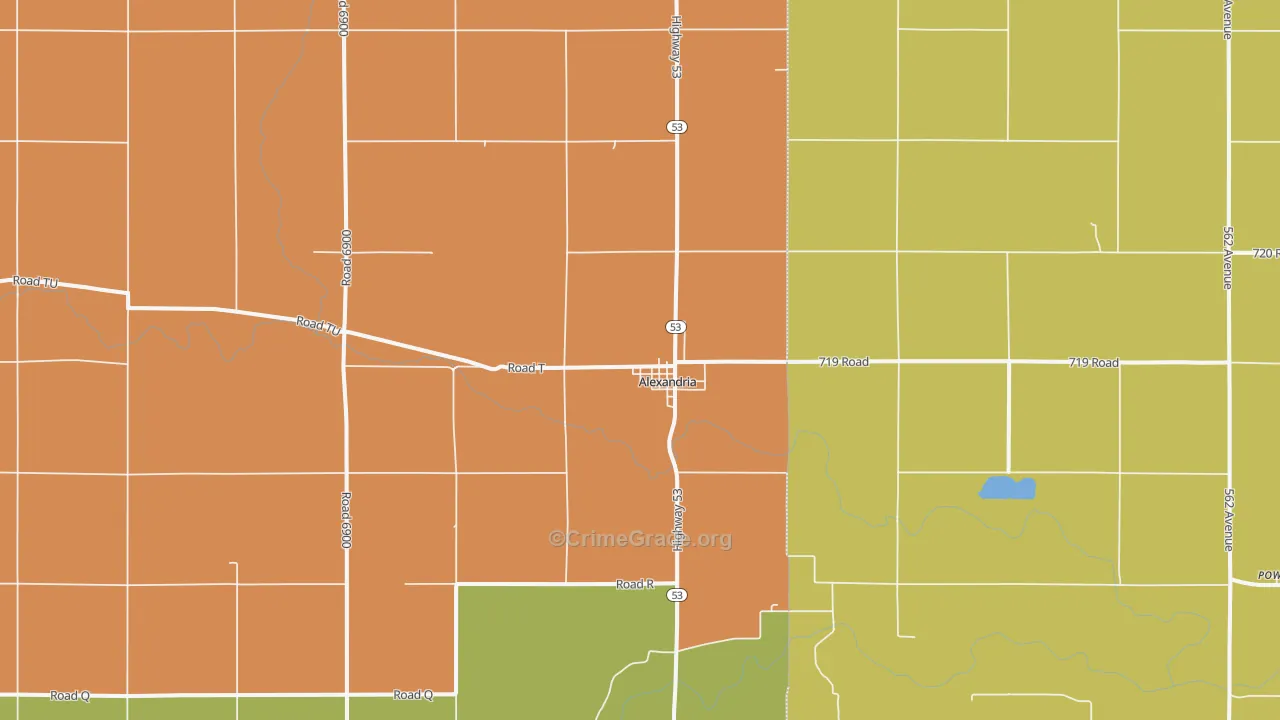 Alexandria, NE Map of Theft Rates