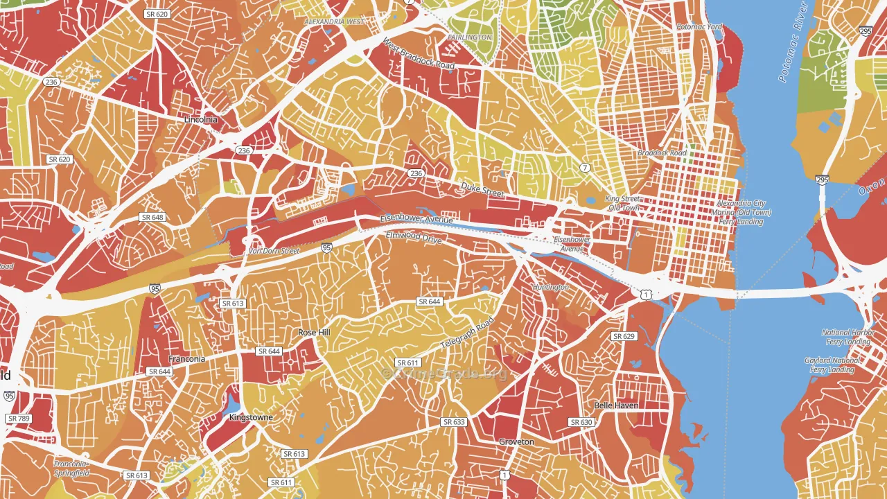 Alexandria, VA Map of Theft Rates