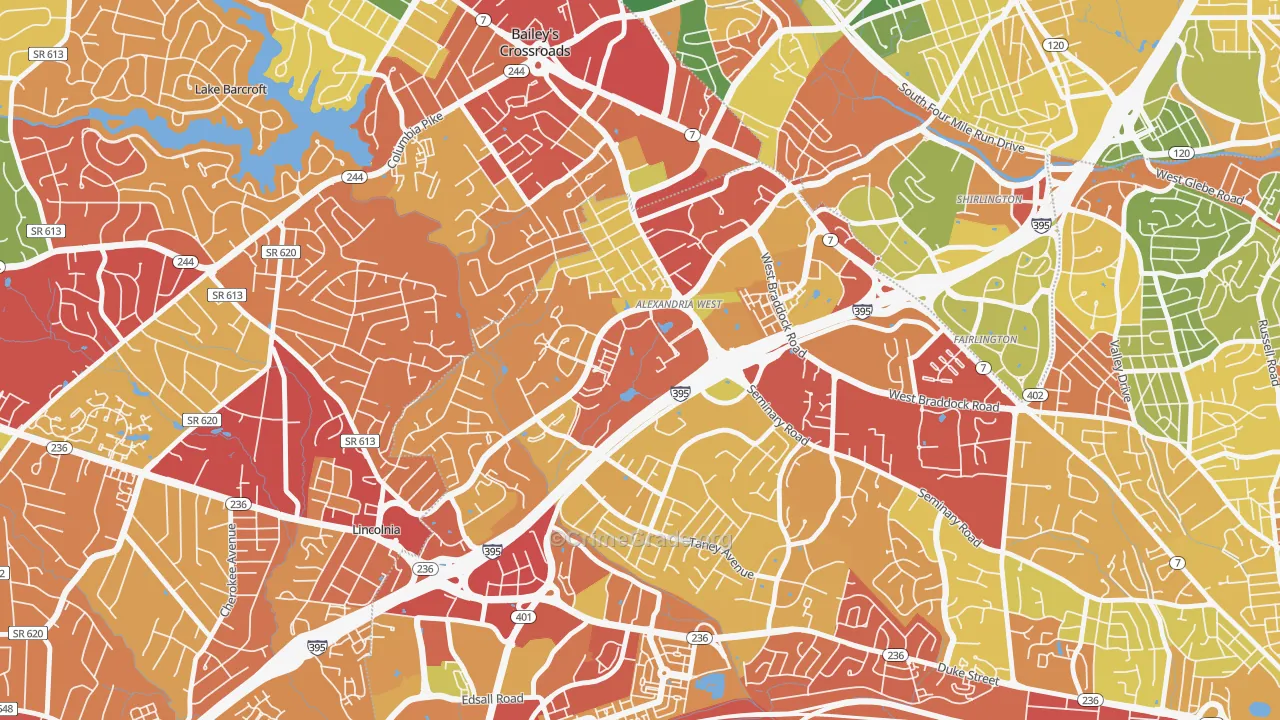 Alexandria Wrest, Alexandria, VA Map of Theft Rates
