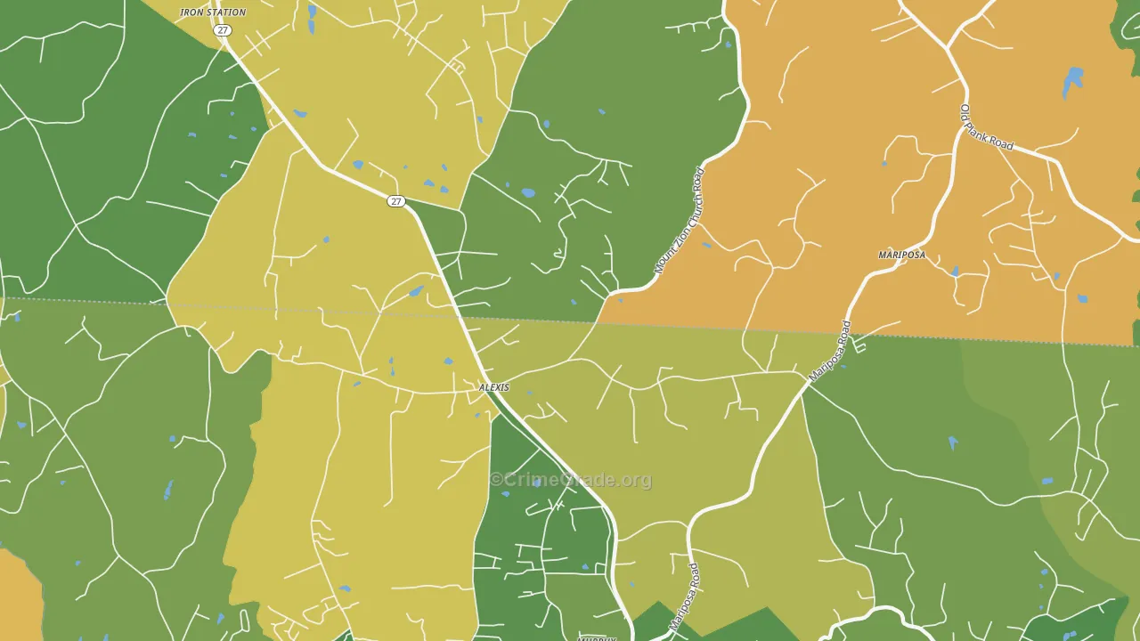 Alexis, NC Map of Theft Rates