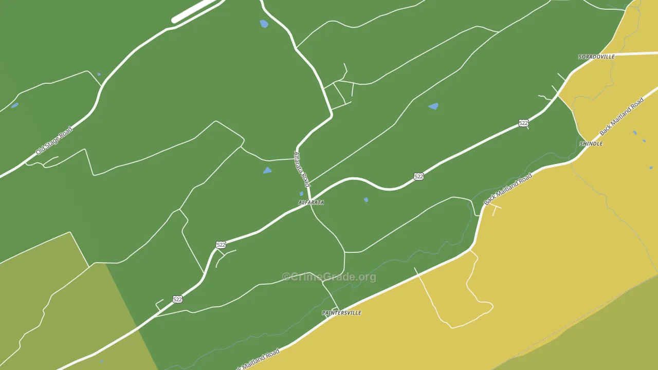 Alfarata, PA Map of Theft Rates