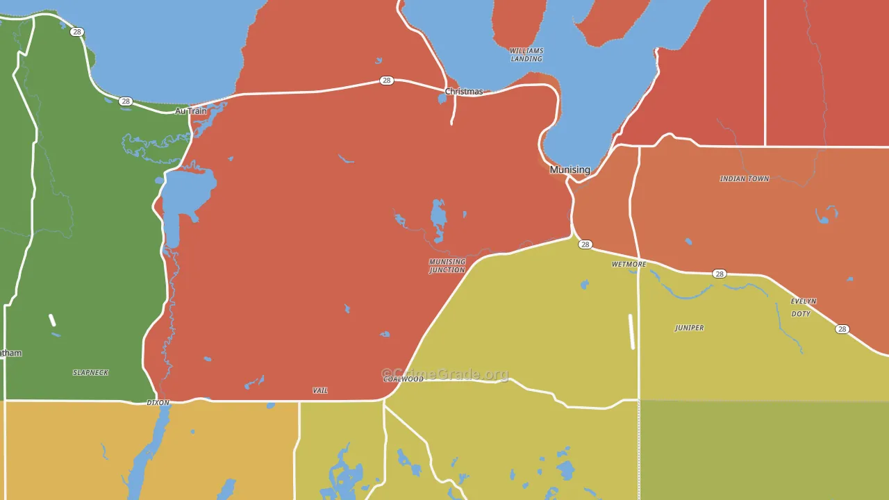 Alger County, MI Map of Theft Rates