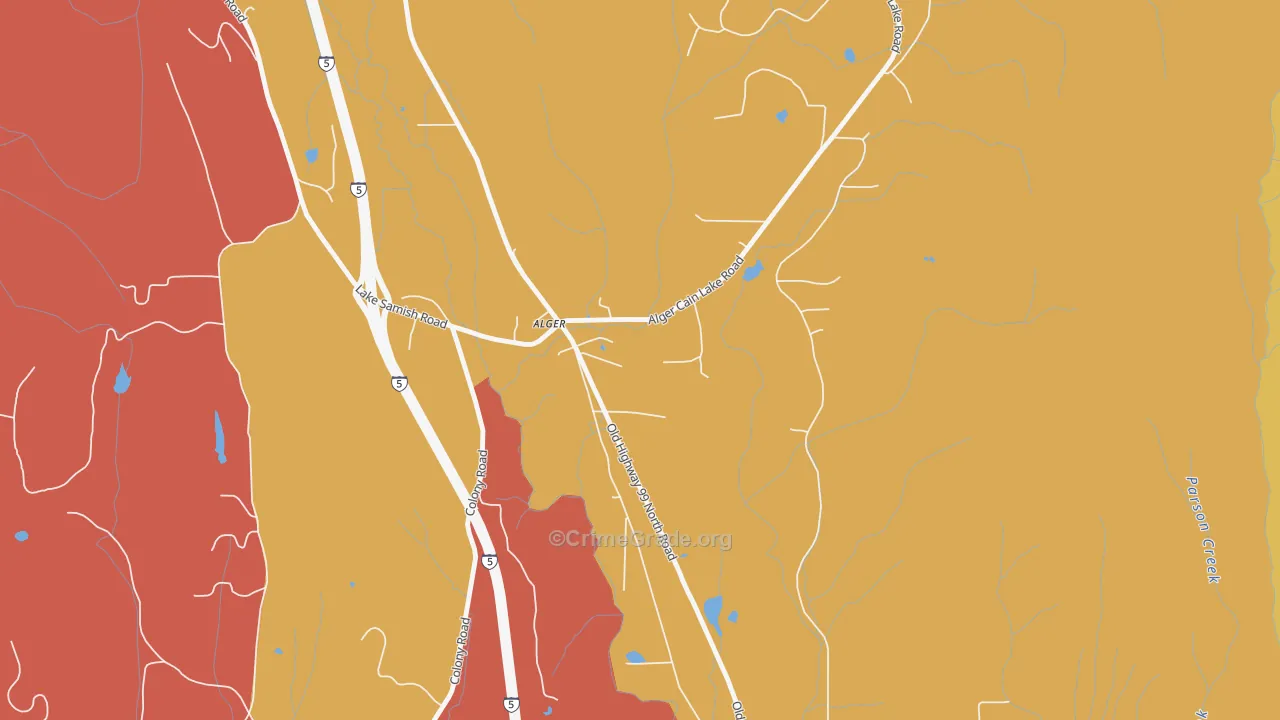 Alger, WA Map of Theft Rates